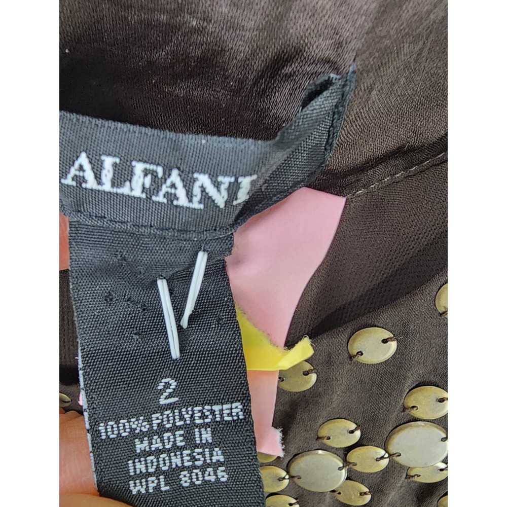 Alfani Shift Dress Size 2 Brown Metal Embellishments Lined Sleeveless - Picture 9 of 10